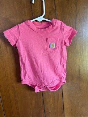 Carhartt Pink Short-Sleeve Pocket Onesie